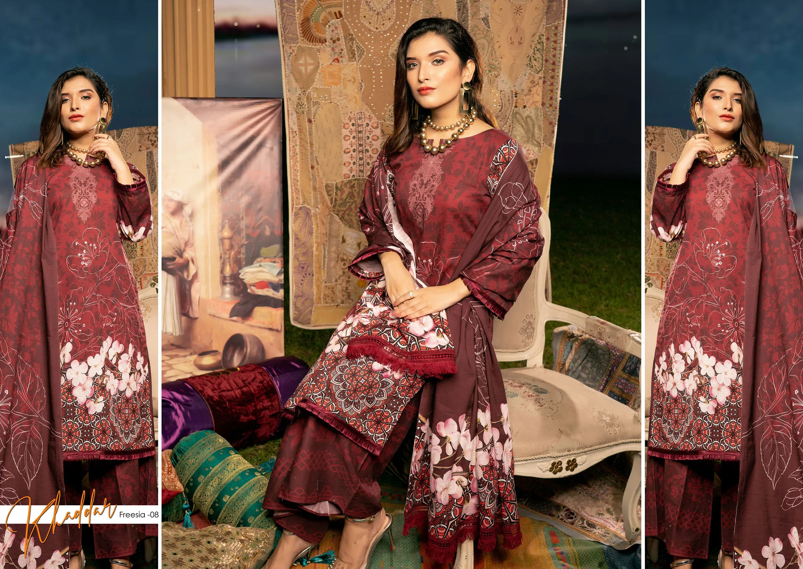 Winter Ready To Wear Digital Linen Dress By Noorma Kaamal 08