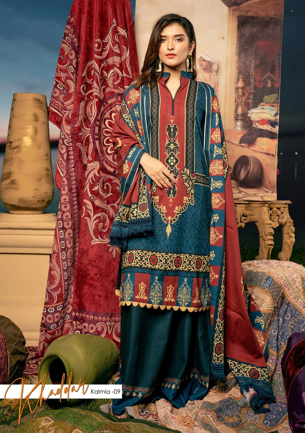 Winter Ready To Wear Digital Linen Dress By Noorma Kaamal 09