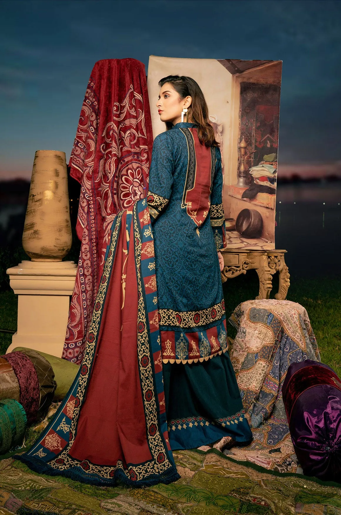 Winter Ready To Wear Digital Linen Dress By Noorma Kaamal 09