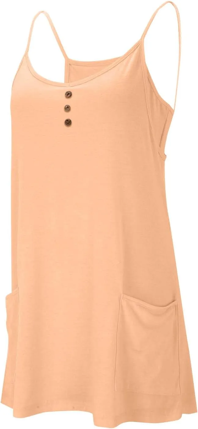 Women Summer Mini Dress Sleeveles Athletic Dress with Shorts Casual Sundress Comfy Loose Tennis Dress with Pockets