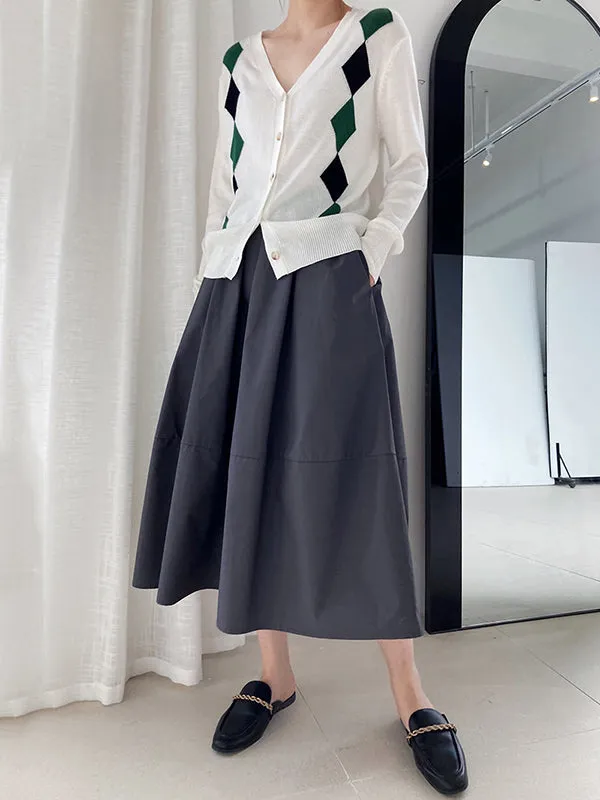 xakxx Stylish A-Line Elastics Solid Color Skirts