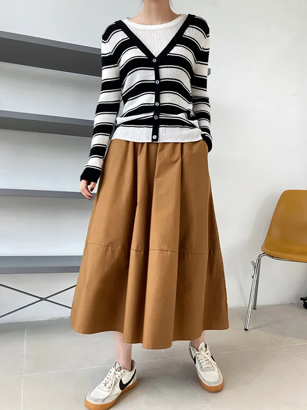 xakxx Stylish A-Line Elastics Solid Color Skirts