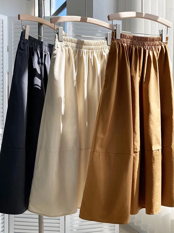 xakxx Stylish A-Line Elastics Solid Color Skirts