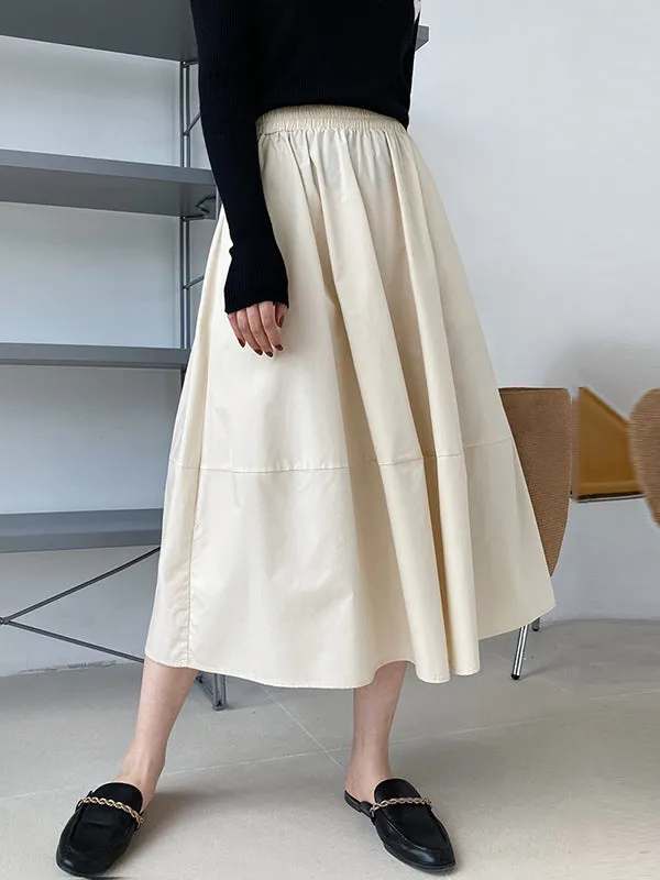xakxx Stylish A-Line Elastics Solid Color Skirts