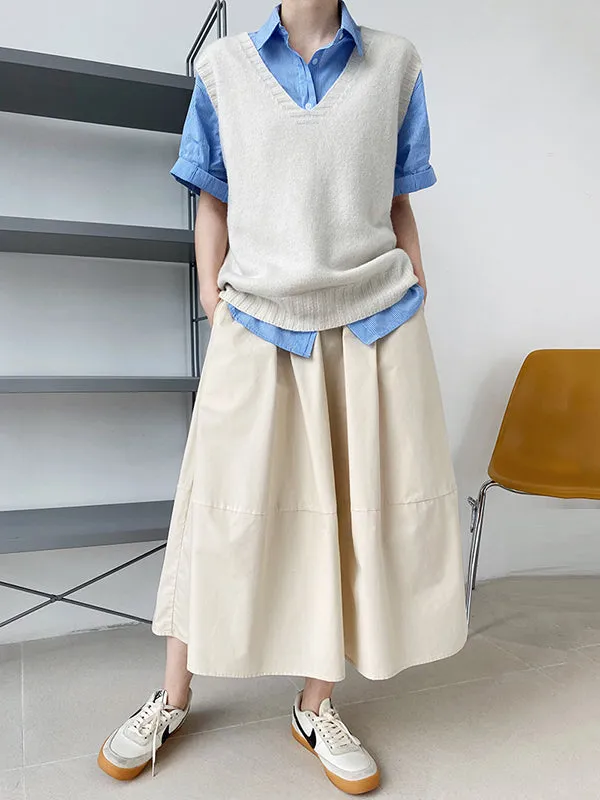 xakxx Stylish A-Line Elastics Solid Color Skirts