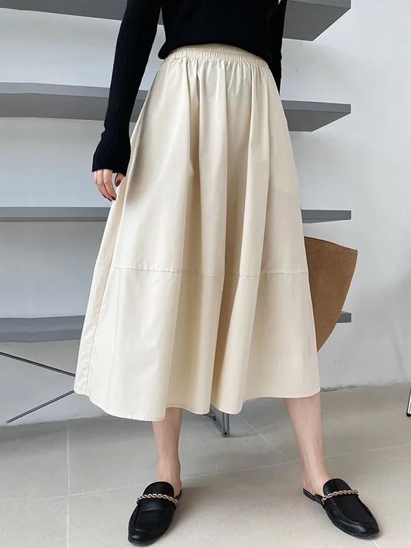 xakxx Stylish A-Line Elastics Solid Color Skirts