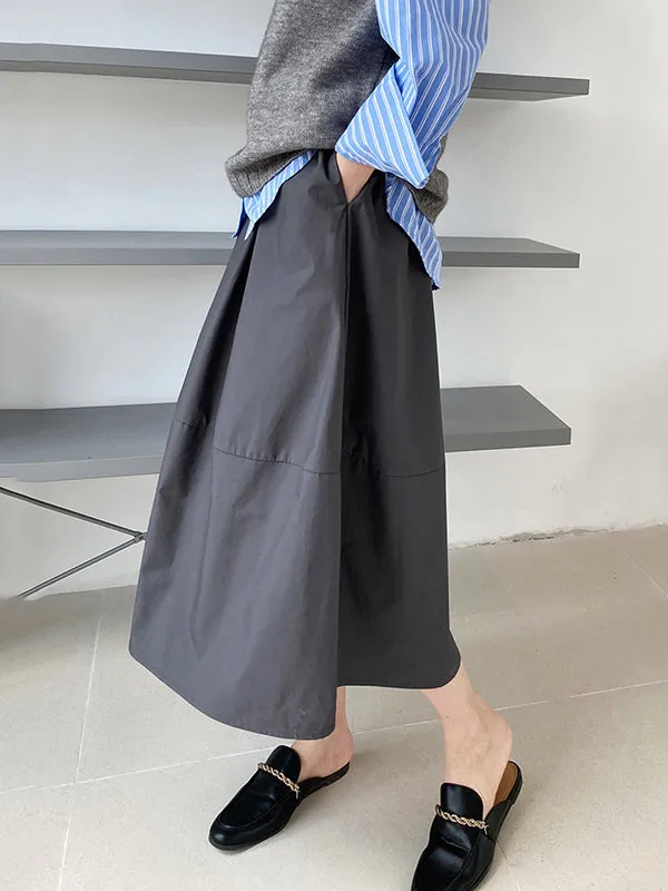 xakxx Stylish A-Line Elastics Solid Color Skirts