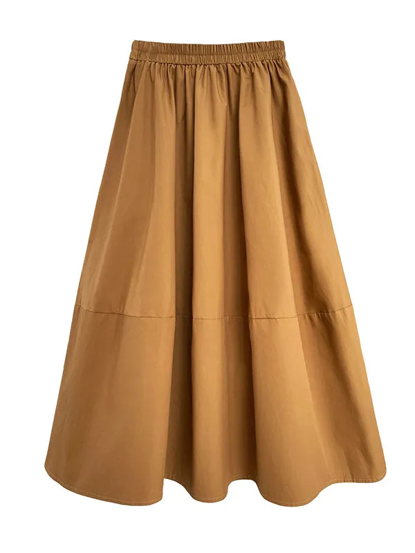 xakxx Stylish A-Line Elastics Solid Color Skirts