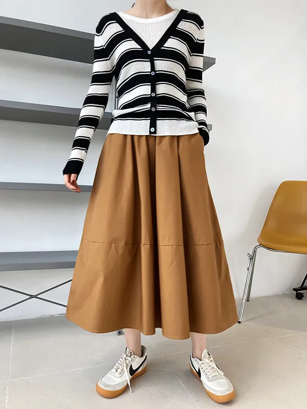 xakxx Stylish A-Line Elastics Solid Color Skirts