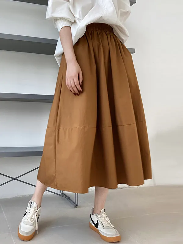 xakxx Stylish A-Line Elastics Solid Color Skirts